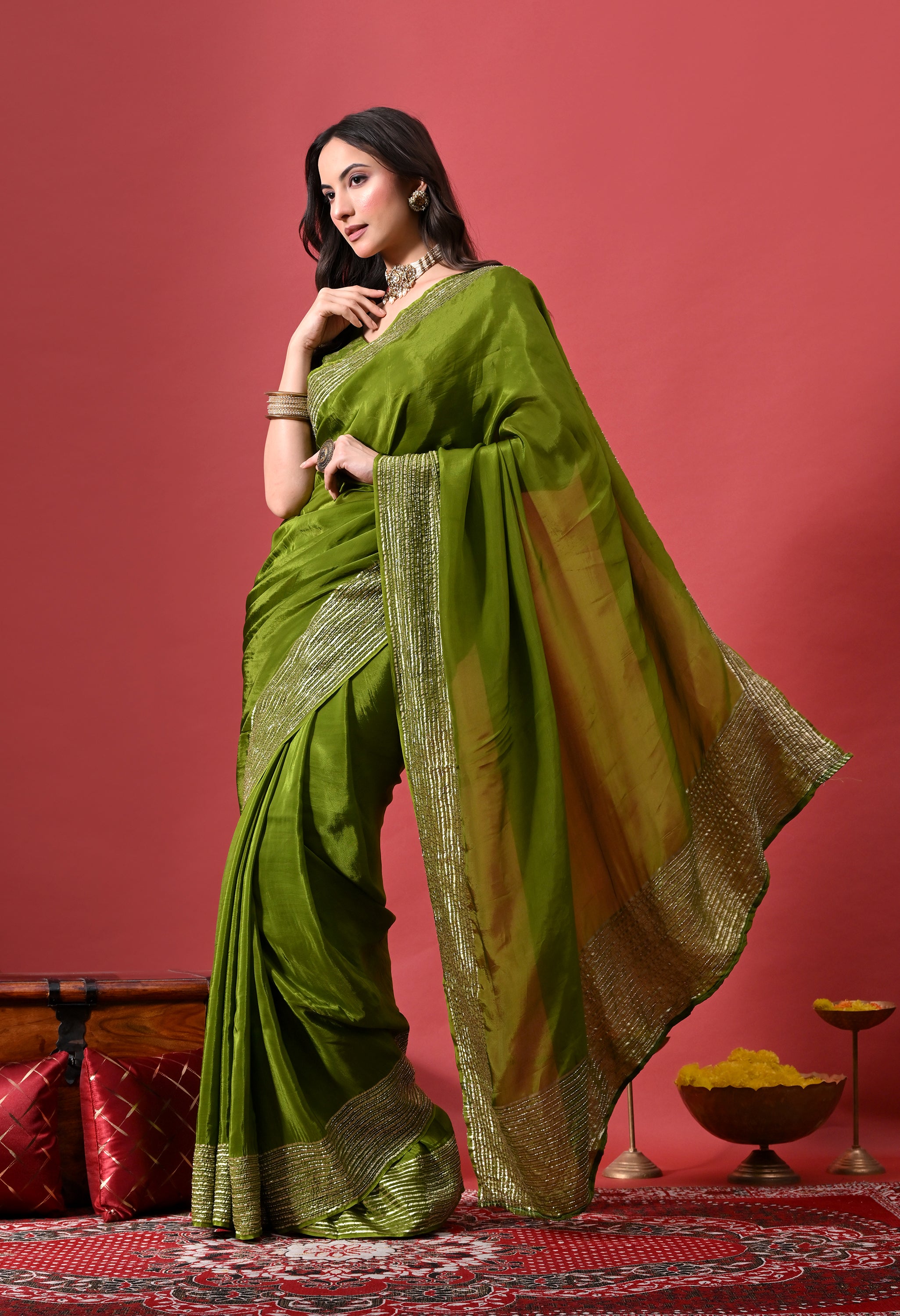 Lustre Silk - Moss Green
