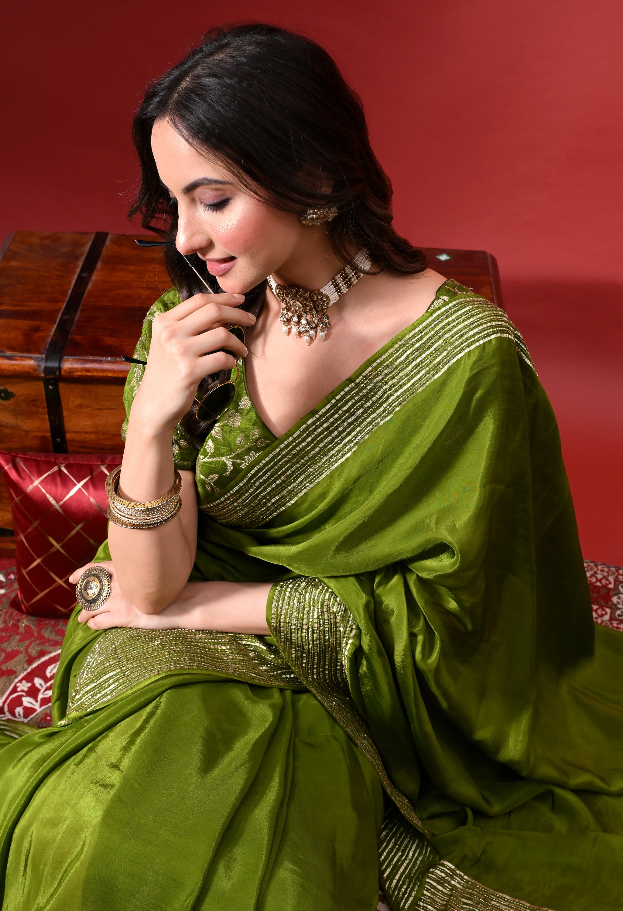 Lustre Silk - Moss Green
