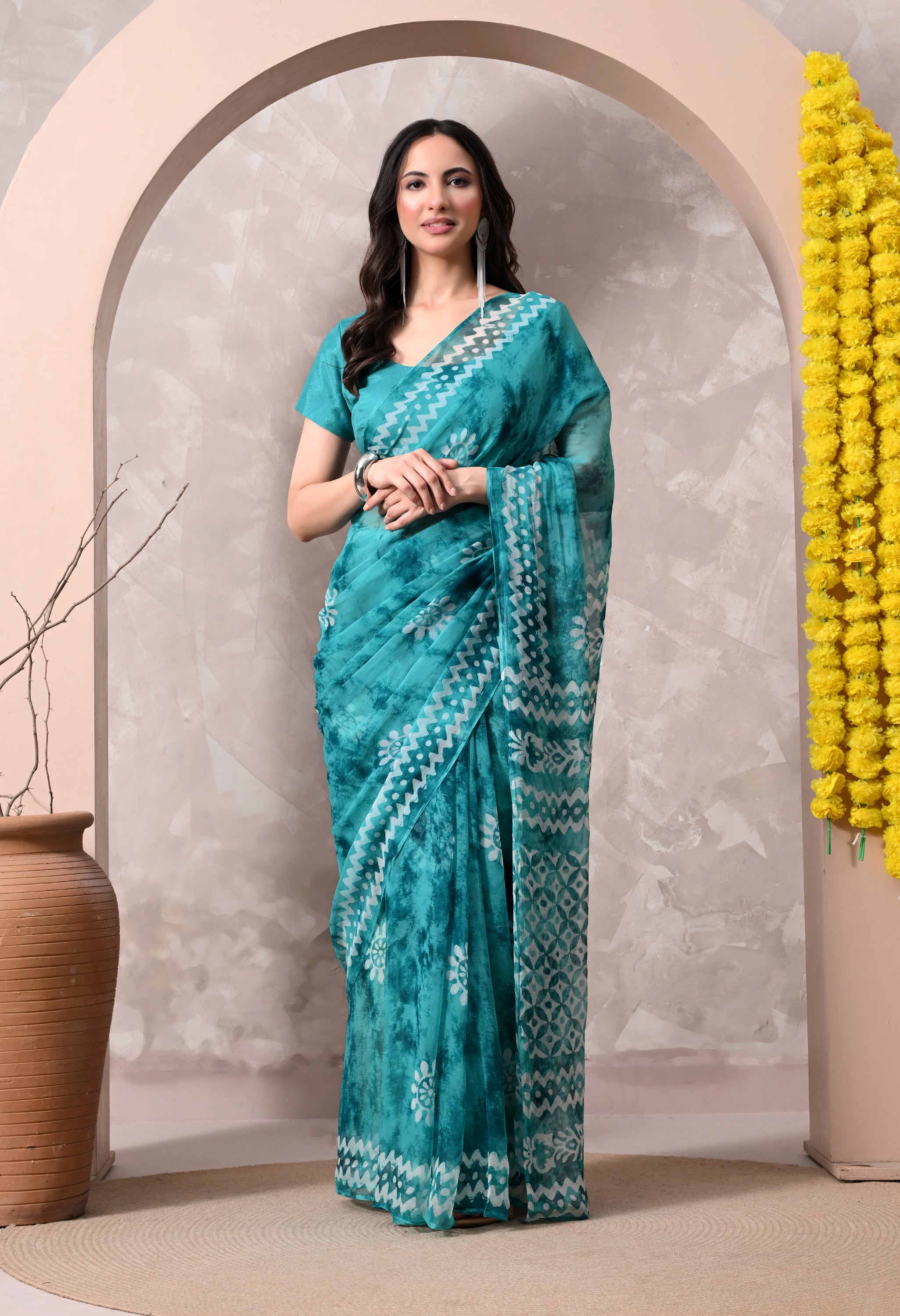 Ajrak - Coral Green