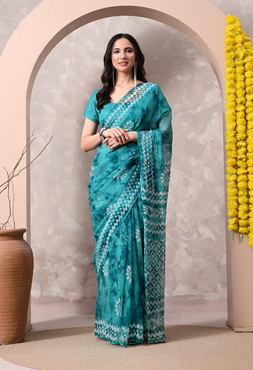 Ajrak - Coral Green
